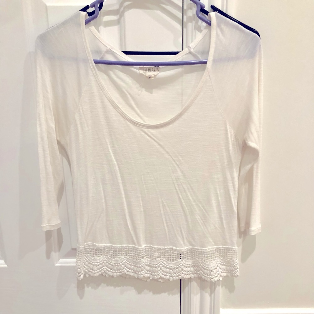 GUC Pacsun White Three Quarter Sleeve Top (Adult Small)